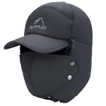 Chapka femme homme - masque amovible - chapka de respirant chaud hiver gris 56 - 58cm