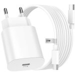 Chargeur 2 mtres usb c rapide pour iphone 15 16 - 25w adaptateur cble pour iphone 15 16 pro max / samsung ...