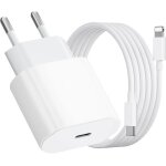 Chargeur 2 m�tres usb c usbc - 25w rapide type c adaptateur secteur usb mural + c�ble type c vers lightning ...