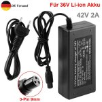 Chargeur alimentation 42v 2a pour scooter �quilibrage hoverboard e - bike adaptateur de