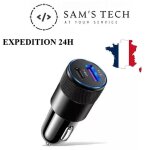 Chargeur allume cigare voiture rapide usb type c iphone huawei xiaomi samsung universel
