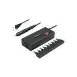 Chargeur automatique universel - 110w - 2 en 1 - prise secteur - allume cigare - noir