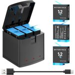 Chargeur de batterie pour cam�ras gopro hero 12 / 11 / 10 / 9 series - chargeur rapide avec 3 baies de ...