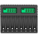 Chargeur de batterie �cran lcd chargeurs intelligents intelligents � 8 emplacements pour piles rechargeables ...