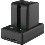 Chargeur batterie sjcam c300 double emplacement + 2batteries 37v 1000mah micro usb + type - c compatible ...