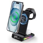 Chargeur sans fil 15w qi - 3 en 1 pour iphone android - chargeur � induction pour ecouteurs et montres ...