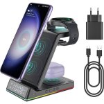 Chargeur induction pour chargeur samsung station de charge 3 en 1 sans fil pour galaxy s24 / s23 / ultra ...