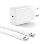 Chargeur iphone - apple - 20w - charge rapide - c�ble lightning 2m - usb type c