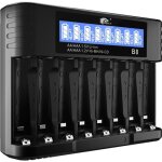 Chargeur de piles 8 slots rechargeable chargeur piles pour 1. 2v nimh / nicd 1. 5v lithium aa aaa type ...