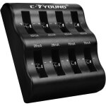 Chargeur de piles bouton rechargeable avec 8 emplacements de charge pour pile bouton 36 v lir2032 / 2032h ...