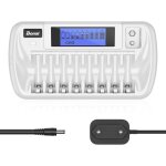 Chargeur de piles lcd 8 + 1 slots universel pour aa / aaa / ni - mh / ni - cd / 9v batterie rechargeables ...