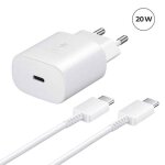 Chargeur rapide 20w usb - c + cble usb - c vers usb - c pour motorola moto g7 power xt1955 6. 2 blanc ...