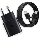 Chargeur rapide 25w - pour samsung - noir - c�ble usb - c 1m - compatible galaxy a16 a17 a36 a37 a56 ...