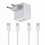 Chargeur rapide 35w double usb c + 2 cbles usb - c vers usb - c pour samsung galaxy s10 lite 6. 7 - ...