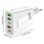 Chargeur rapide 65w prise multiple avec 2 usb c + 2 usb + 1 qc 3. 0 chargeur 5 ports pour honor pad 8 ...