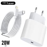 Chargeur rapide - pour apple - iphone 13 - 20 w - usb c - c�ble lightning 2 m