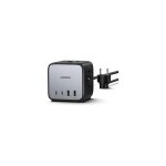 Chargeur rapide de bureau - ugreen - 65w - avec prises intgres - gris / noir