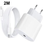 Nonovivi ? chargeur rapide 20w usb - c + c�ble 2m lightning ? compatible iphone 14 pro max / 14 / 13 ...