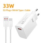 Chargeur rapide usb - febest - 33w - c�ble 6a type - c - qc 3. 0 - prise eu / us - portable - compatibilit� ...