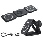 Chargeur sans fil 3 - en - 1 pliable magn�tique huxgo by - mf82 w qi chargeur induction pour t�l�phone ...