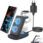Chargeur sans fil 3 en 1 pour samsung chargement rapide socle portable pliable pour galaxy watch 5 pro ...