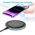 Chargeur sans fil samsung galaxy s24 / s23 ultra / s22 / s21 / z flip 6 515 w iphone 15 14 chargeur sans ...