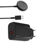Chargeur secteur 12w + cable usb - c compatible avec samsung galaxy watch 6 / watch 5 / watch 4 / watch ...