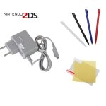 Chargeur secteur pour nintendo 2ds + 4 stylet 2ds + protection cran 2 ds - strae game 