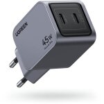 Chargeur secteur - ugreen - gan 2 ports usb - c - 45w - gris