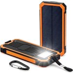 Chargeur solaire 20000mah avec deux ports usb et lumi�re ledt�l�phone solaire powerbank portable pour ...