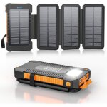 Chargeur solaire 26800 mah avec 4 panneaux solaires batterie externe solaire �tanche avec charge rapide ...
