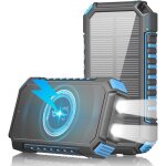 Chargeur solaire 26800mah batterie externe solaire 3 sorties usb c charge rapide qi chargeur portable ...