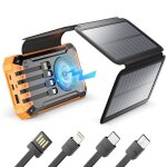 Chargeur solaire 32000mah avec double sortie usb 30a et 4 panneaux solaires pliables chargeur portable ...