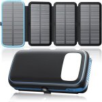 Chargeur solaire power bank 27000mah ? batterie externe avec 3 sorties usb charge rapide 15w lampe torche ...