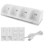 Chargeur pour tlcommande wii station de charge 4 en 1 avec 4 batteries rechargeables 2800 mah pour ...