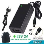 Chargeur trottinette electrique 42v 2a chargeur batterie v�lo �lectrique 36v lithium adaptateur universel ...