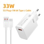 Chargeur usb 33w charge rapide pr ue / us c�ble de type c 6a pour xiaomi 14 13 k30 k40 adaptateur de ...