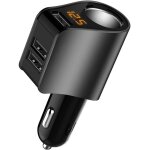 Chargeur de voiture adaptateur allume - cigare multi - usb rpartiteur de prise avec 3 usb et voltmtre ...