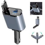 Chargeur voiture iphone allume cigare usb c usb a charge rapide 86w 2 c�bles retractable pour iphone ...