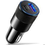 Chargeur voiture - pashashop - universel - usb type - c - charge rapide - 2 ports usb