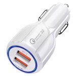 Chargeur de voiture rapide allume - cigare double port usb 5v - 24w - blanc - e. f. connection