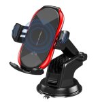 Chargeur de voiture sans fil 15w support de grille da�ration pour iphone / samsung (rouge)
