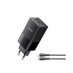 Chargeur yesido 65w gan double port usb - a et usb - c charge rapide bo�tier ignifuge prise eu