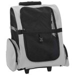 Chariot pour animaux de compagnie 3 en 1 gris 48 x 32 x 57 cm tissu oxford