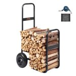 Chariot à bois - porte - bûches robuste 113. 4 kg roues pneumatiques pour intérieur et extérieur noir ... Chariot à bois - porte - bûches robuste 113. 4 kg roues pneumatiques pour intérieur et extérieur noir ...