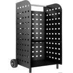Chariot à bois - range - bûches - 535x41x112 cm - acier inoxydable - tôle perforée - noir Chariot à bois - range - bûches - 535x41x112 cm - acier inoxydable - tôle perforée - noir