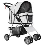 Chariot pour chien pawhut poussette argentée chariot pour animal de compagnie poussette de jogging pliable ... Chariot pour chien pawhut poussette argentée chariot pour animal de compagnie poussette de jogging pliable ...