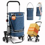 Chariot de courses 2 en 1 - cadre pliable en alliage daluminium - sac imperméable amovible - chariot ... Chariot de courses 2 en 1 - cadre pliable en alliage daluminium - sac imperméable amovible - chariot ...
