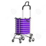 Chariot de courses 35l charge max 20kg avec sac amovible chariot de courses pliable panier de supermarch ...