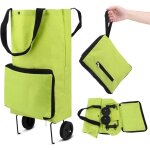 Chariot de courses - 47 x 18 x 28 cm - chariot de courses � roulettes - sac pliable et amovible - aluminium ...